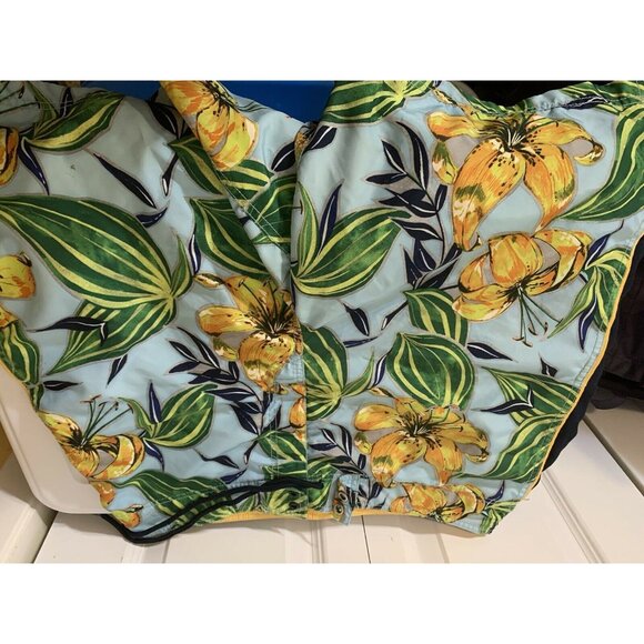 Nautica Men’s Sz 33 Swim Trunk Board Shorts Surf Hawaiian Khaki Multicolored - Picture 4 of 6